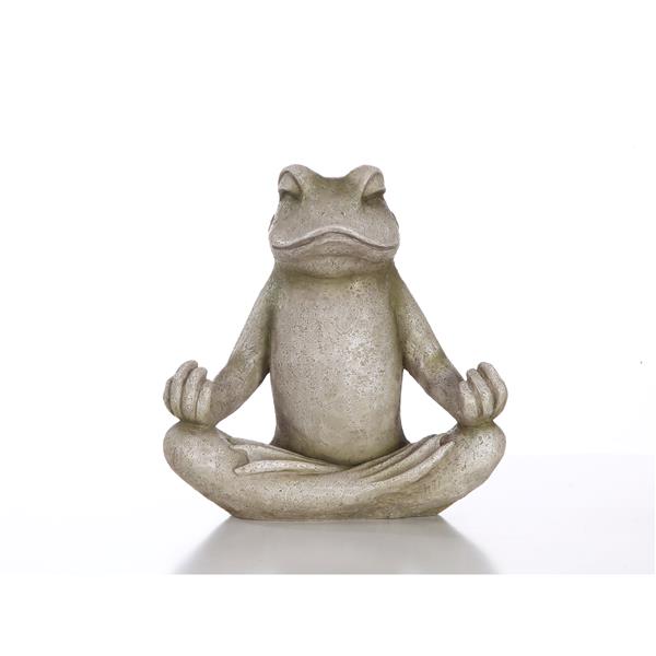Hi-Line Gift Ltd. Frog Sitting in Lotus Position Statue - Multicoloured