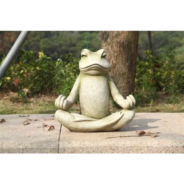 Hi-Line Gift Ltd. Frog Sitting in Lotus Position Statue