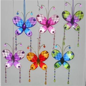 Hi-Line Gift Acrylic Butterfly Suncatcher - Multicoloured