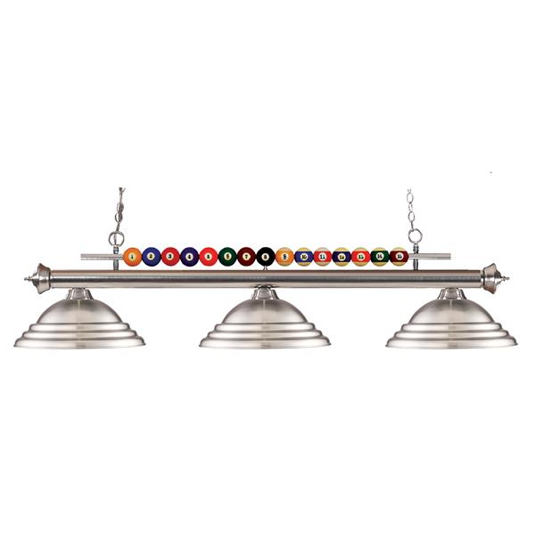 Lustre en laiton avec finition argentée avec trois lumières