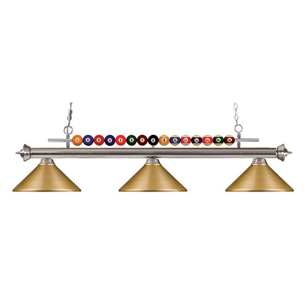 Z-Lite Shark 3-Light Billiard Light - Nickel