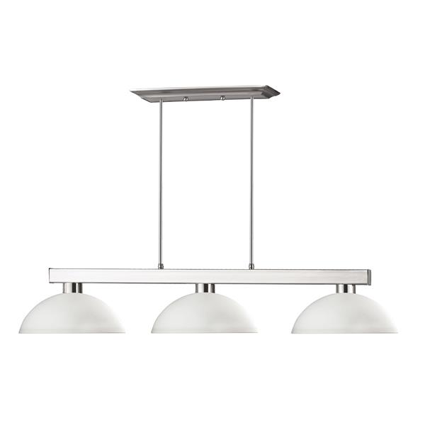 Luminaire à 3 lumières de billard «Cobalt», nickel