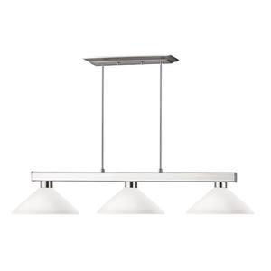 Luminaire à 3 lumières de billard «Cobalt», nickel