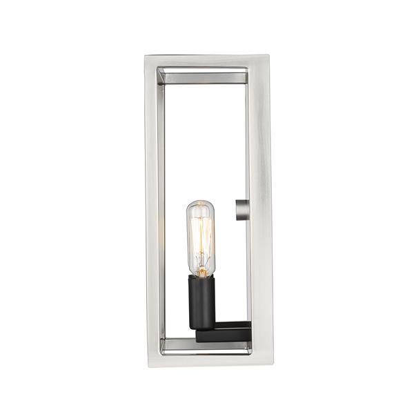 Z-Lite Quadra 2-Light Wall Sconce - Brushed Nickel/Black
