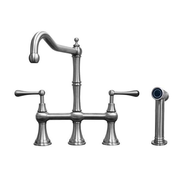 Whitehaus Collection Bridge Faucet Stainless Steel Whsb14007 Sk