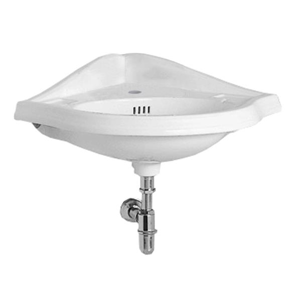 Whitehaus Collection Corner Wall Mount Bathroom Sink - White