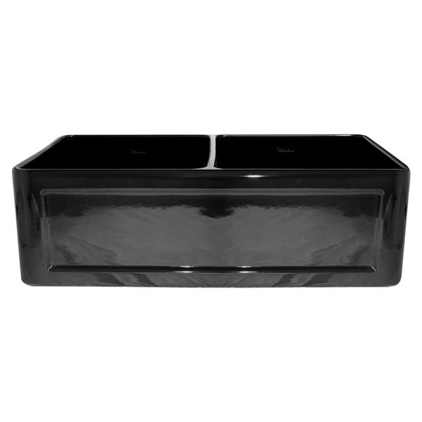 Whitehaus Collection Double Bowl Fireclay Sink - 33-in - Black