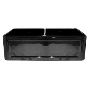 Whitehaus Collection Double Bowl Fireclay Sink - 33-in - Black
