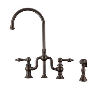 Whitehaus Collection Bridge Faucet with Side Spray - Bronze