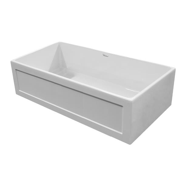 Whitehaus Collection Large Front Apron Fireclay Sink - 33-in - White