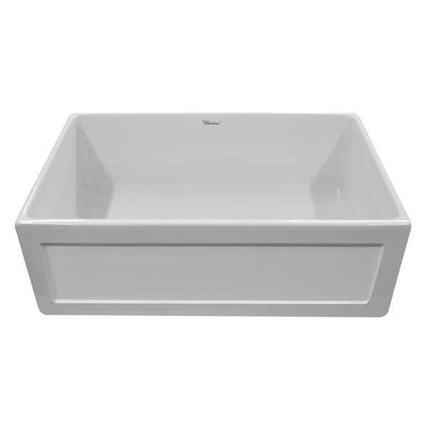 Whitehaus Collection Large Front Apron Fireclay Sink - 33-in - White