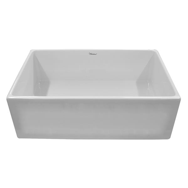 Whitehaus Collection Large Front Apron Fireclay Sink - 33-in - White