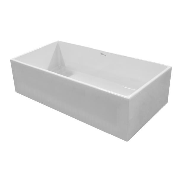 Whitehaus Collection Large Front Apron Fireclay Sink - 33-in - White