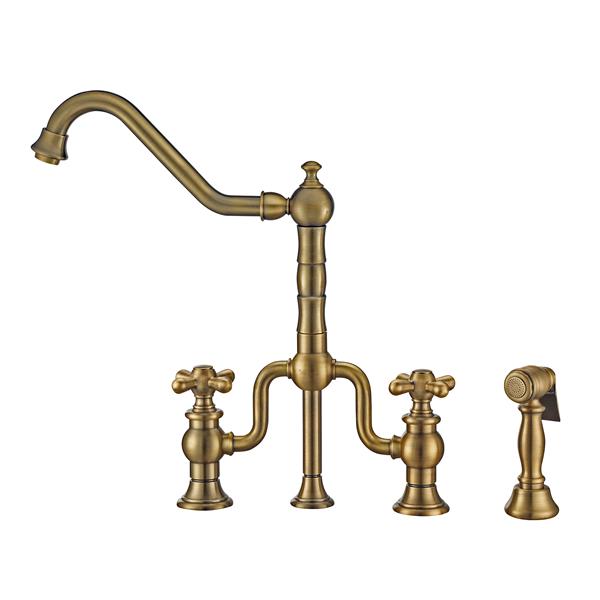 Whitehaus Collection Bridge Faucet With Side Spray Brass RONA   330687973 MainImage 001 L 