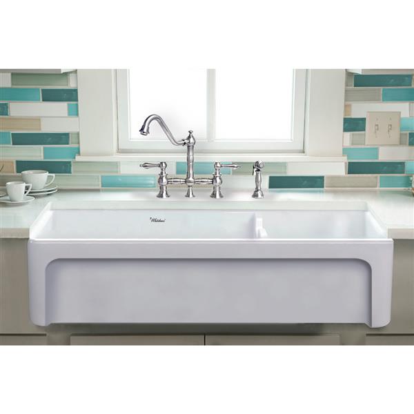 Whitehaus Collection Large Double Bowl Fireclay Sink 42 In White   330687995 MainImage 001 L 