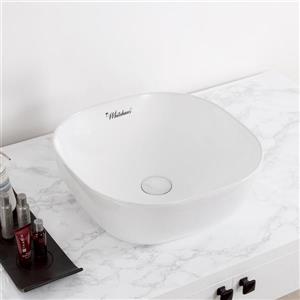 Whitehaus Collection Square Above Counter Bathroom Sink - White