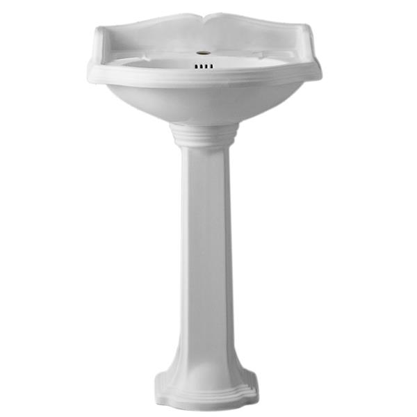 Whitehaus Collection Traditional Pedestal Sink White AR814AR8151H