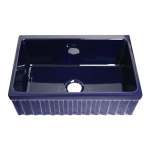 Whitehaus Collection Front Apron Fireclay Sink - 30-in - Blue
