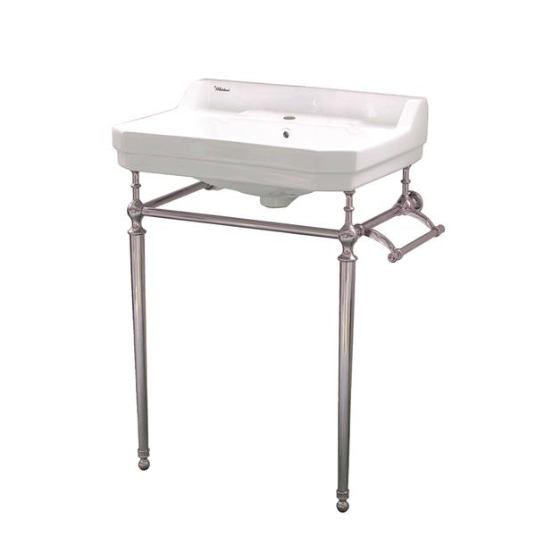 Whitehaus Collection Console Sink with Towel Bar White/Silver RONA