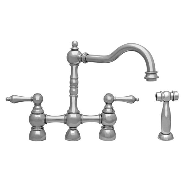 Whitehaus Collection Bridge Faucet with Side Spray Chrome WHEGB34656