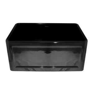 Whitehaus Collection Front Apron Fireclay Sink - 24-in - Black