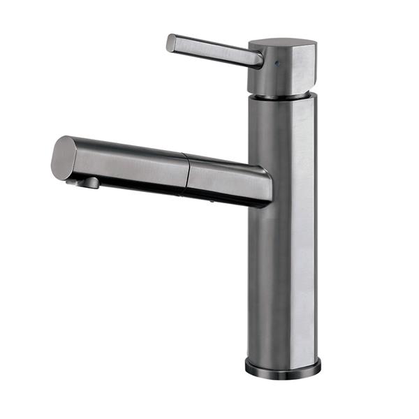 Whitehaus Collection Kitchen Faucet with Pull-Out Spray Head - Pewter