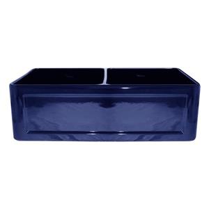 Whitehaus Collection Double Bowl Fireclay Sink - 33-in - Blue