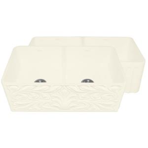 Whitehaus Collection Double Bowl Fireclay Sink - 33-in - Off-White