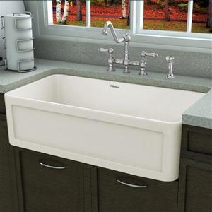 Whitehaus Collection Fireclay Front Apron Sink - 33-in - Off-white