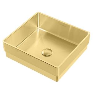 Whitehaus Collection Square Semi-Recessed Bathroom Sink Set - White
