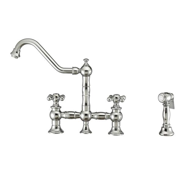 Whitehaus Collection Bridge Faucet with Side Spray Chrome RONA