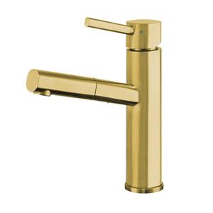 Whitehaus Collection Kitchen Faucet with Pull-Out Spray Head - Brass