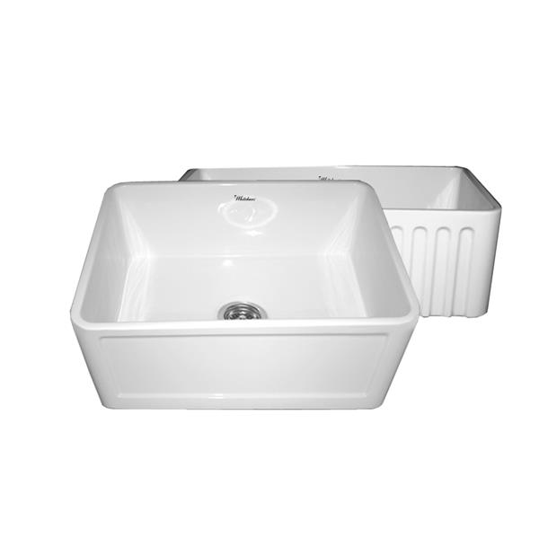 Whitehaus Collection Front Apron Fireclay Sink - 24-in - White