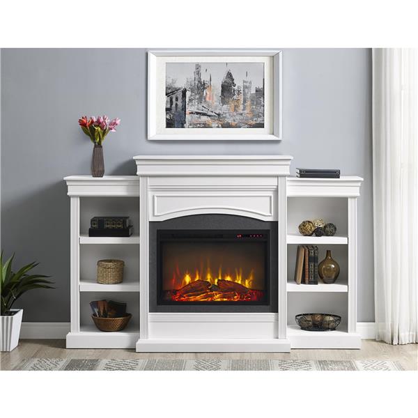 Ameriwood Home Lamont Mantel Electric Fireplace - White