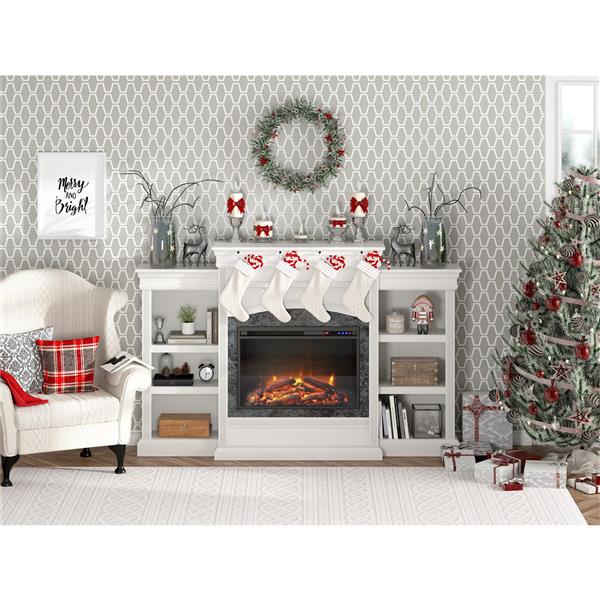 Ameriwood Home Lamont Mantel Electric Fireplace - White