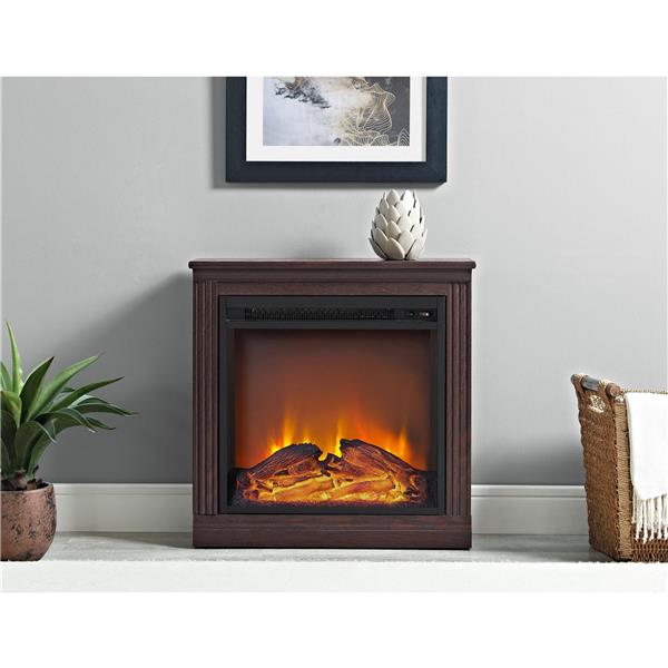 Ameriwood Home Bruxton Electric Fireplace - Cherry Brown