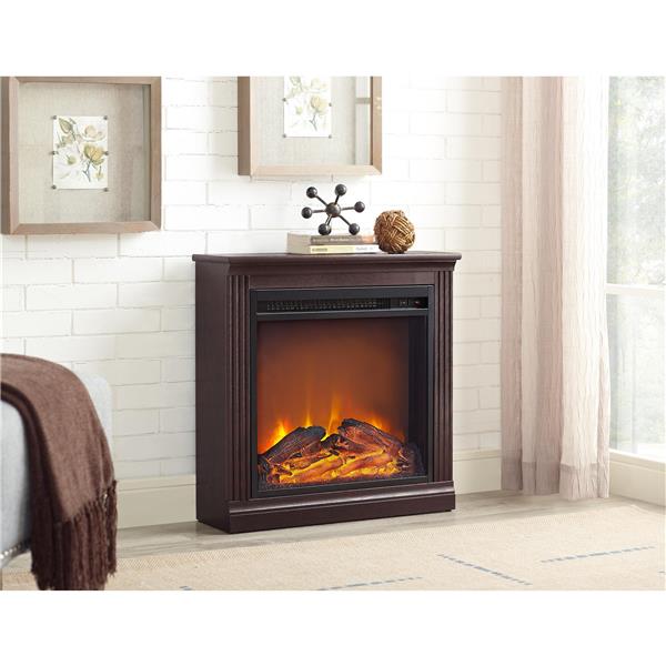 Ameriwood Home Bruxton Electric Fireplace - Cherry Brown