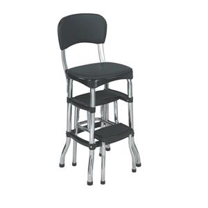 Cosco Stylaire Counter Chair - 2 Sliding Steps - Black - 3-ft