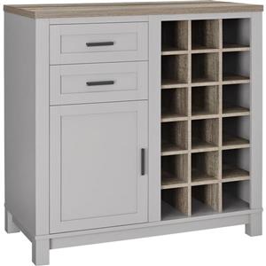Meuble à vin avec rangement Carver, gris
