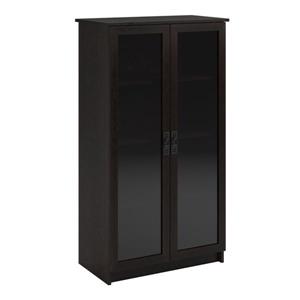 Ameriwood Home Quinton Point Bookcase - 2 Glass Doors - Espresso