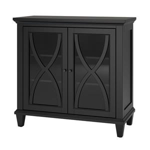 Armoire à double porte en verre Ellington, noir