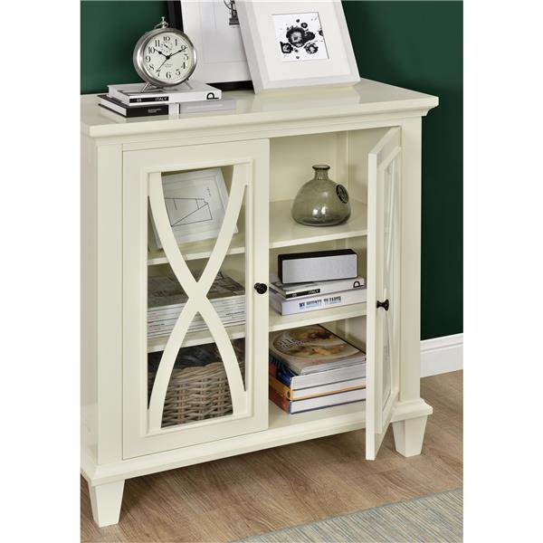 Ameriwood Home Ellington Accent Cabinet - 2 Doors - Ivory