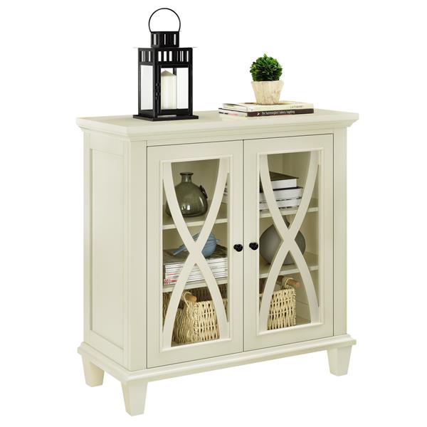 Ameriwood Home Ellington Accent Cabinet - 2 Doors - Ivory