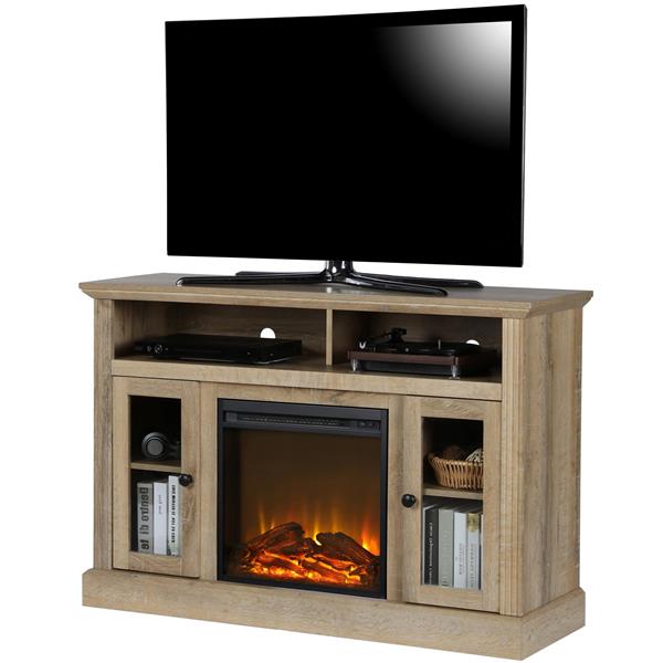 Ameriwood Home Fireplace with TV Stand - For TVs up to a 50" - Natural Wood