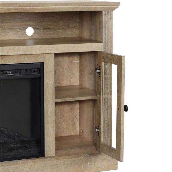 Ameriwood Home Fireplace with TV Stand - For TVs up to a 50" - Natural Wood