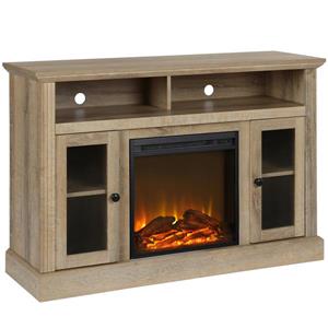 Ameriwood Home Fireplace with TV Stand - For TVs up to a 50" - Natural Wood