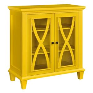 Ameriwood Home Ellington Accent Cabinet - 2 Doors - Yellow