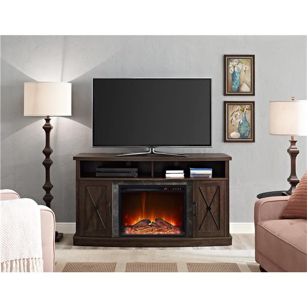 Ameriwood Home Barrow Creek Fireplace with TV Cabinet for TVs up to 60-in