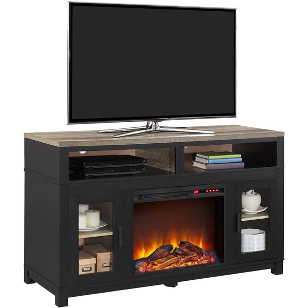 Ameriwood Home Carver Fireplace with TV Cabinet - For TVs up to 60" - Black
