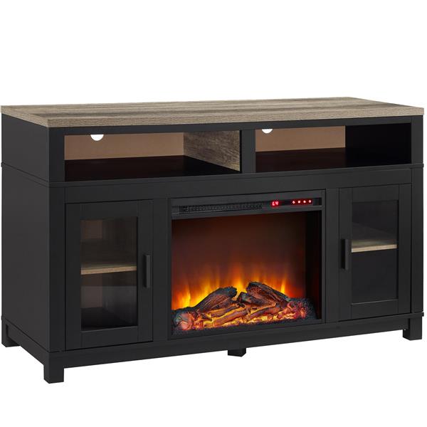 Ameriwood Home Carver Fireplace with TV Cabinet - For TVs up to 60" - Black